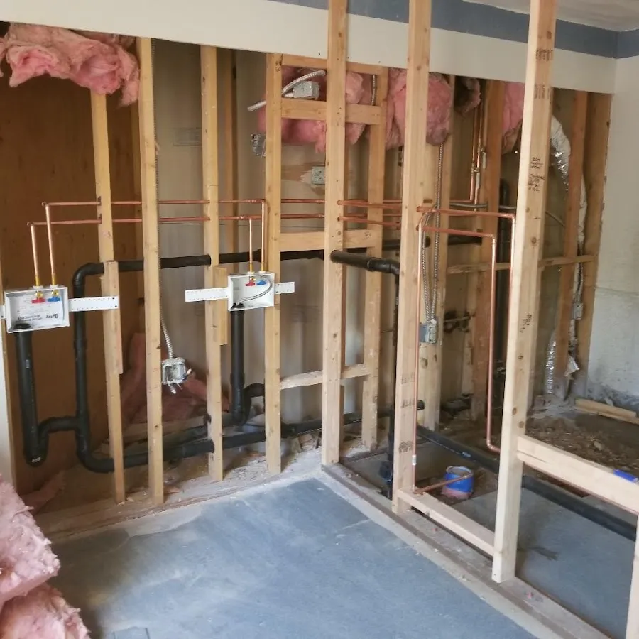 Copper pipe rough-in and plumbing installation in Crawfordsville